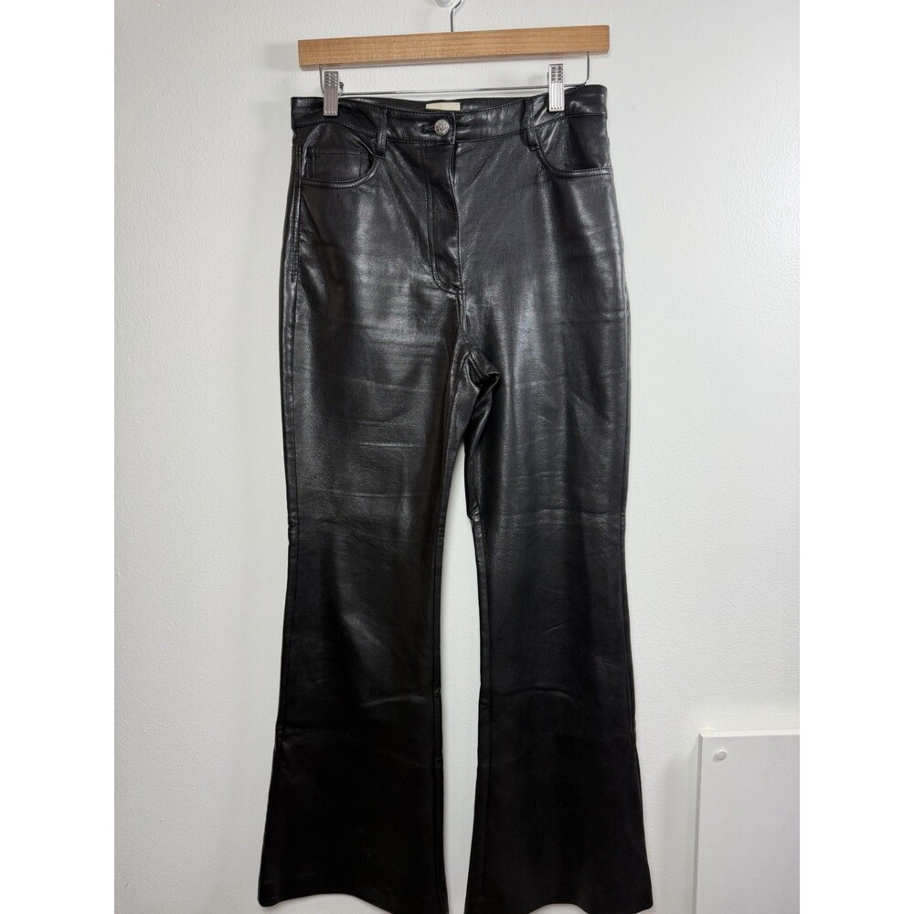 Wilfred Women’s Black Leather Flared Dress Pants Flat Front Pockets Size 6 - Picture 15 of 15